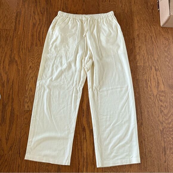 Light yellow linen loose pants - Picture 2 of 2